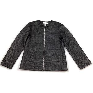 Black Sag Harbor Front Zip Quilted Light Jacket